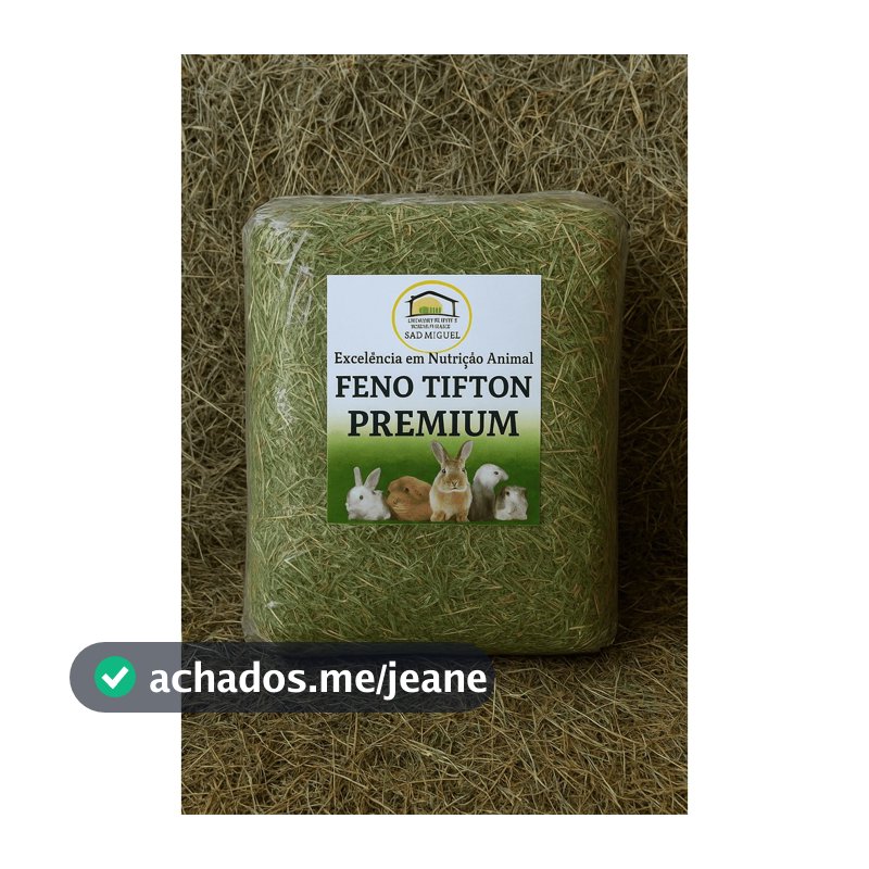 Feno até 4kg Tifton Super Premium Coelho Porquinho da Índia Hamsters Gerbil Auxilia Desgaste Dentário Digestão Roedores
