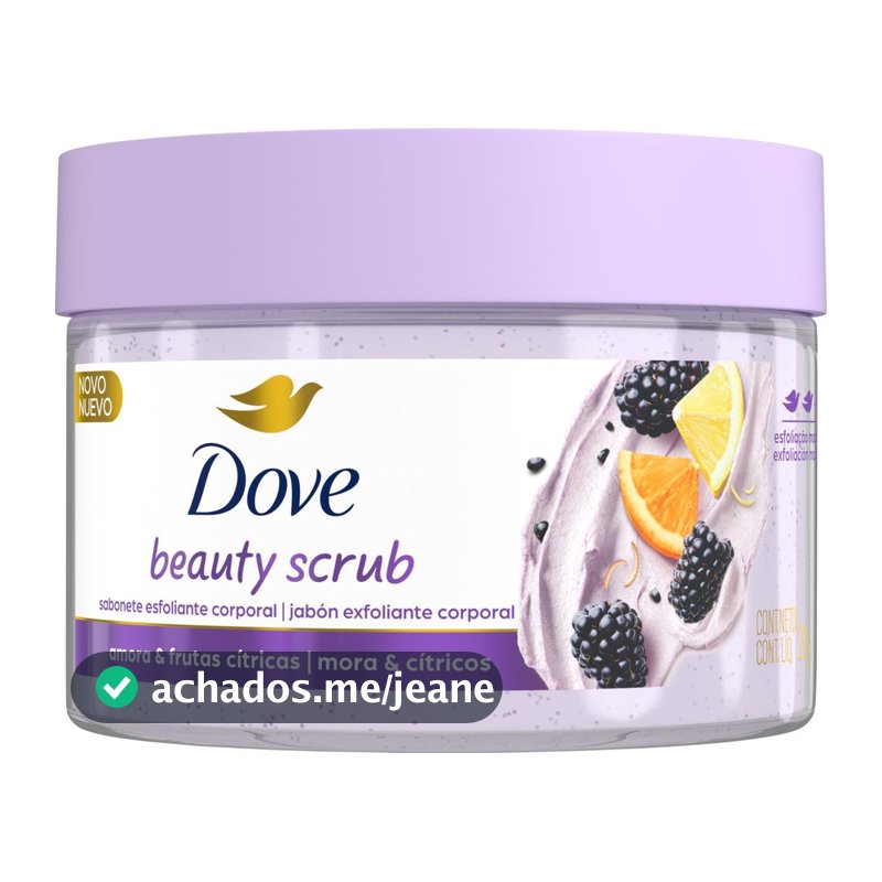 Sabonete Esfoliante Amora & Frutas Cítricas Dove Beauty Scrub Pote 280g