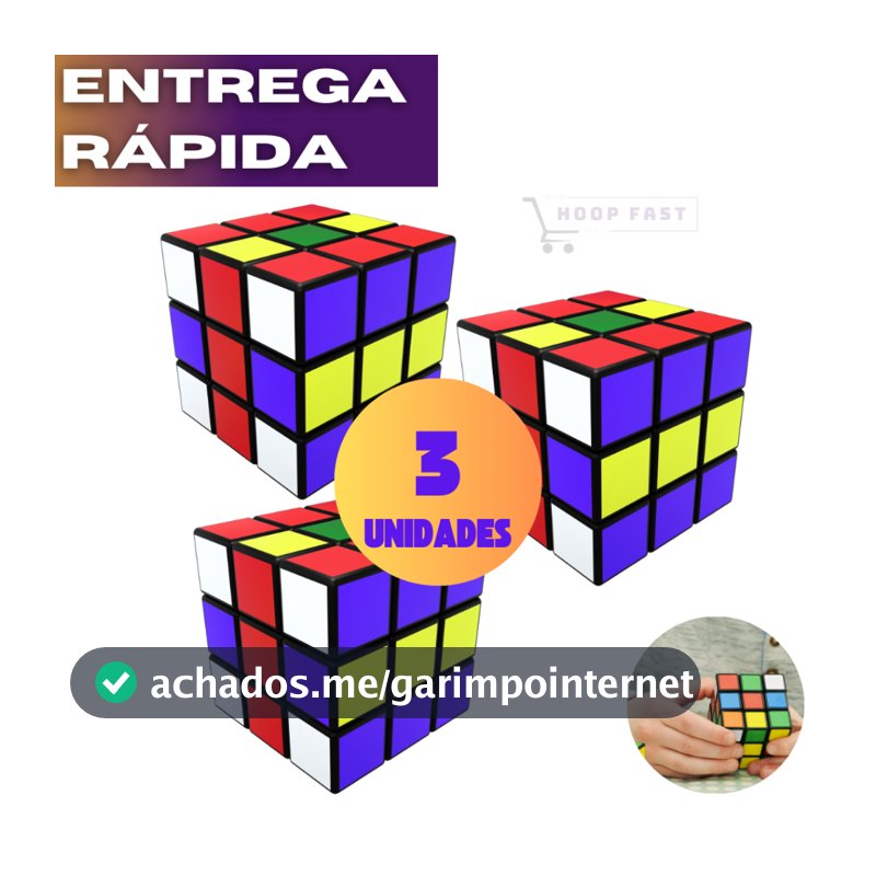 Kit C/3 Cubos Mágicos Brinquedo Interativo para Crianças e Adultos de Qualidade e Resistente para Raciocinio