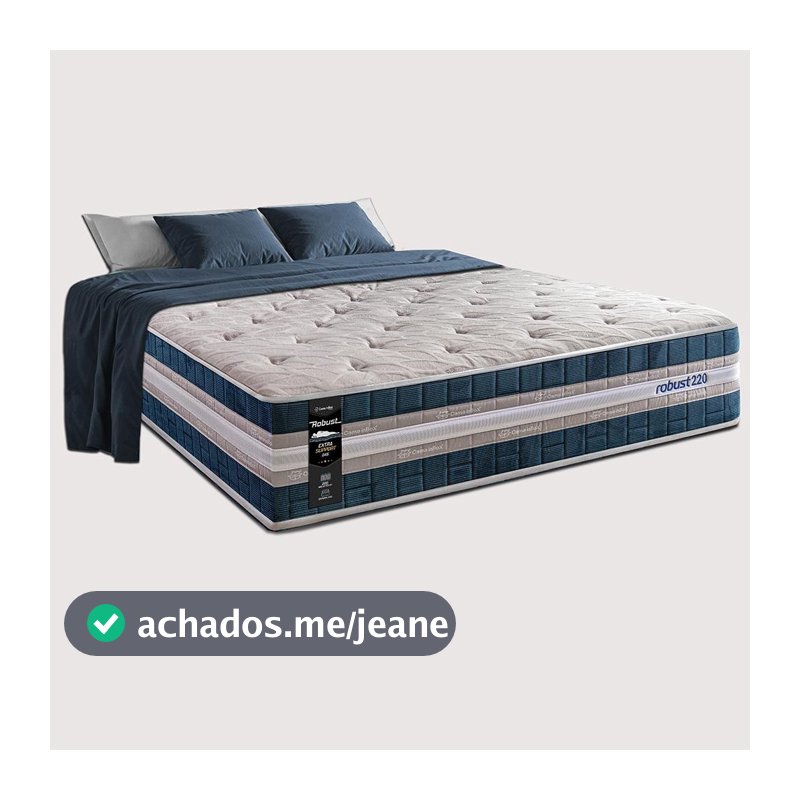Colchão King com Molas Ensacadas 193x203x32 Robust 220 Azul Cama inBox