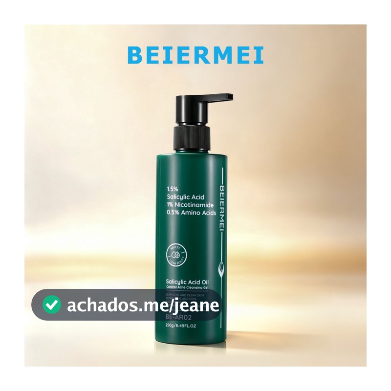 BEIERMEI Limpador facial Ácido salicílico Poros finos Remoção de óleo e acne de controle gel de limpeza facial