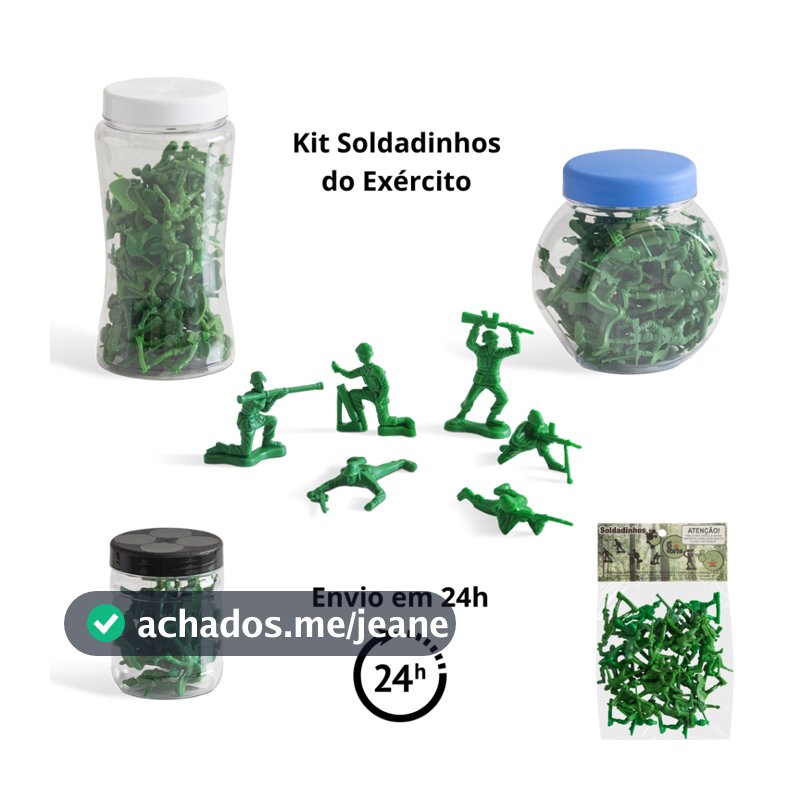 Kit Soldadinhos de Brinquedo 60, 48 e 24 Soldados do Exército na Cor Verde