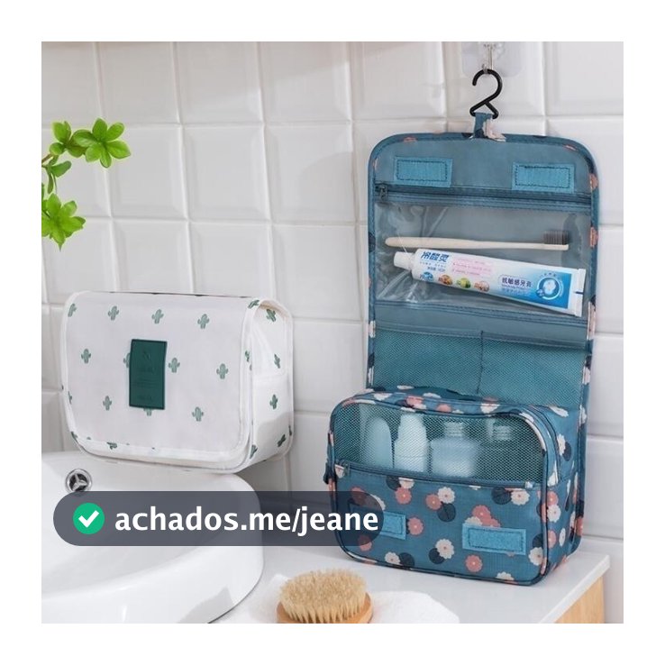 Necessaire Organizadora Bolsa De Viagem Para Objetos de Higiene Pessoal Com Divisória Cabide GANCHO
