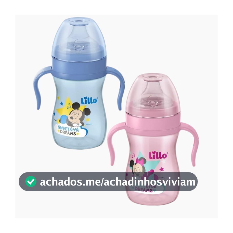 Copo de Treinamento com Alças Lillo Evolution  Antivazamento 240mL Mickey/Minnie