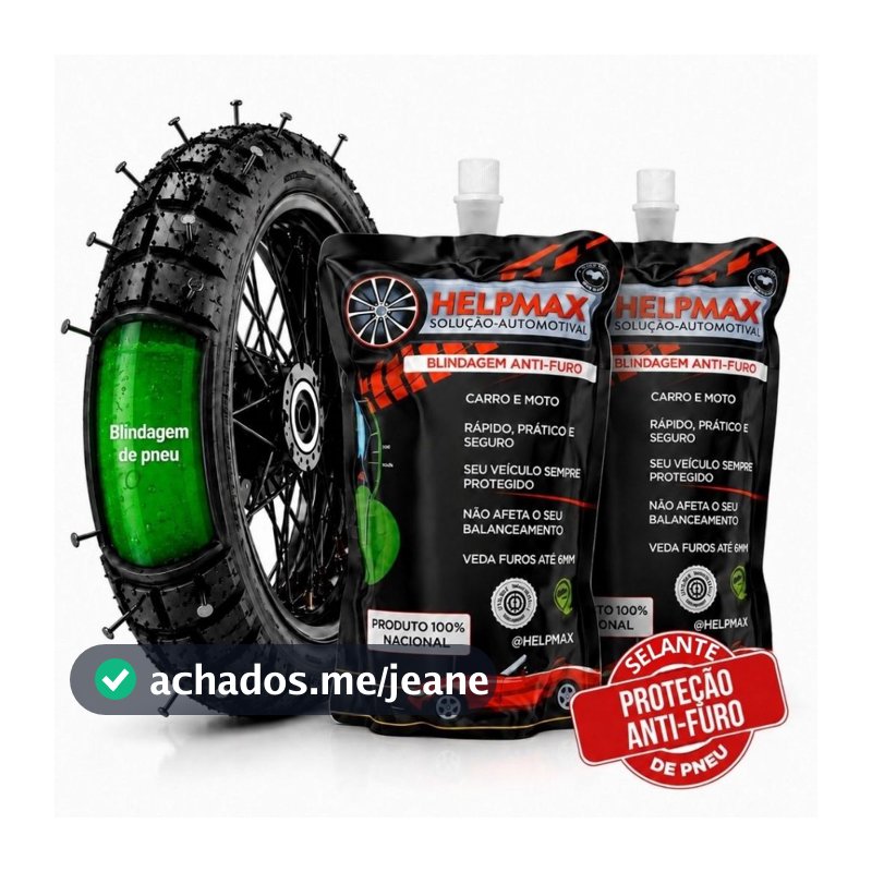 Kit 2 Selante de Pneu Blidagem Anti-Furo Carro e Moto  - Não Afeta Balanceamento