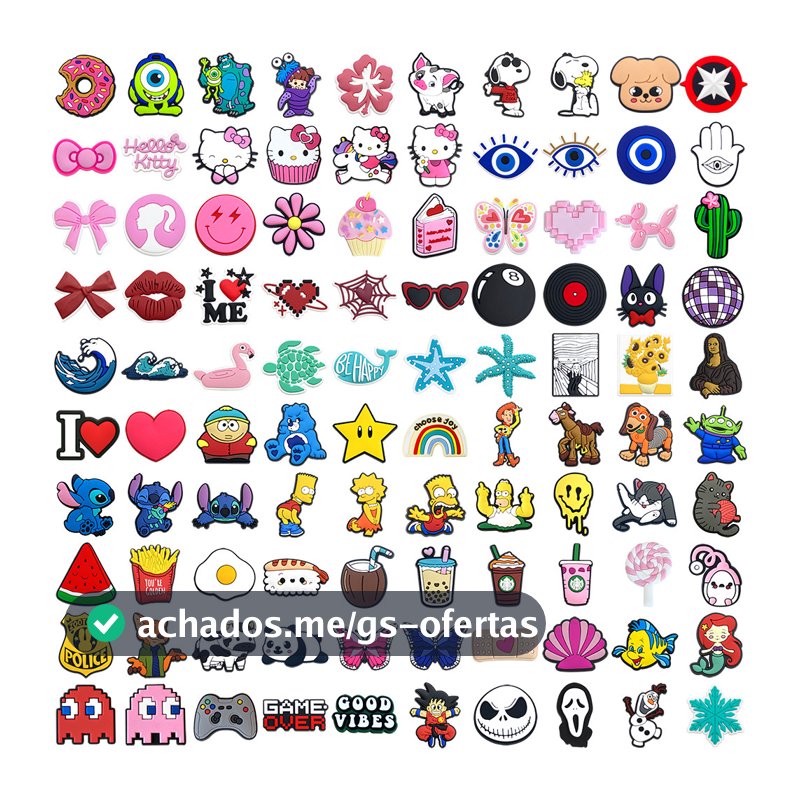 MEIDJ Encantos Para Sapatos 100 Decorações Animais De Desenho Animado Flores Oceano Comida Olho Padrão Acessórios