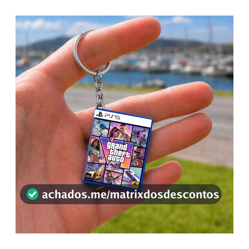 Chaveiro Mini Capa Capinha Jogo PS5 Grand Theft Auto GTA 6 Playstation 5