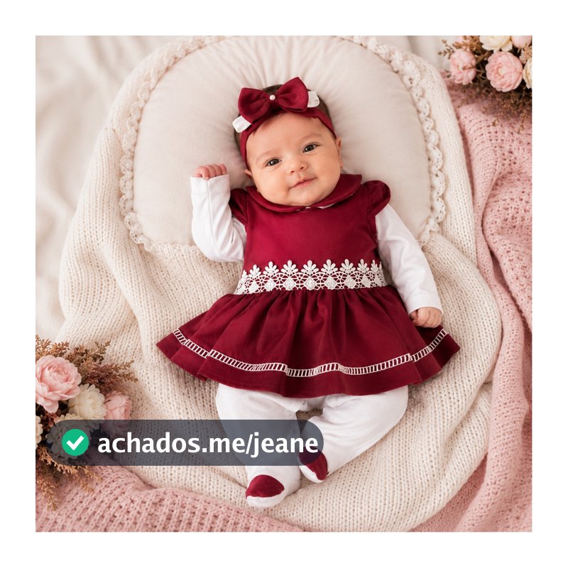 Saida de Maternidade Para Bebê Menina 05 peças Lavínia Roupas de Bebê