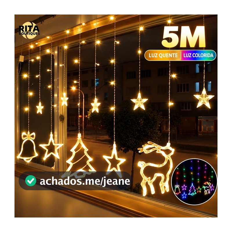 Decoração De Natal Pisca Pisca E Cascata Cordão De Luzes LED Estrelas Cortinas De Luz Enfeites Para Árvore de Natal