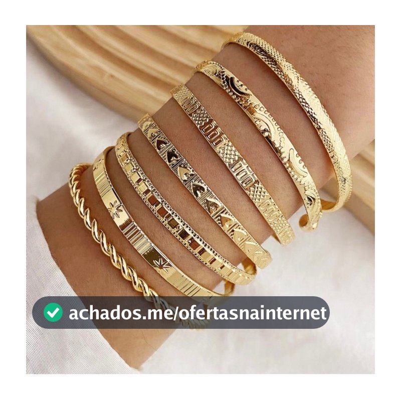 Conjunto De 7 Pulseiras Punk Estilo Retr Geom Trico Irregular Pulseira Com Tor O Suave