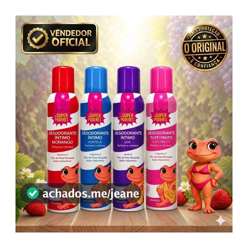Desodorante Íntimo Feminino Super Poderes Jato Seco - Perfuma, Refresca e Previne Odores na Virilha
