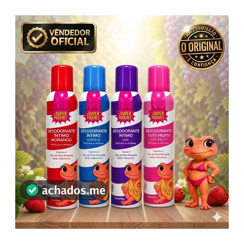 Desodorante Íntimo Feminino Super Poderes Jato Seco - Perfuma, Refresca e Previne Odores na Virilha
