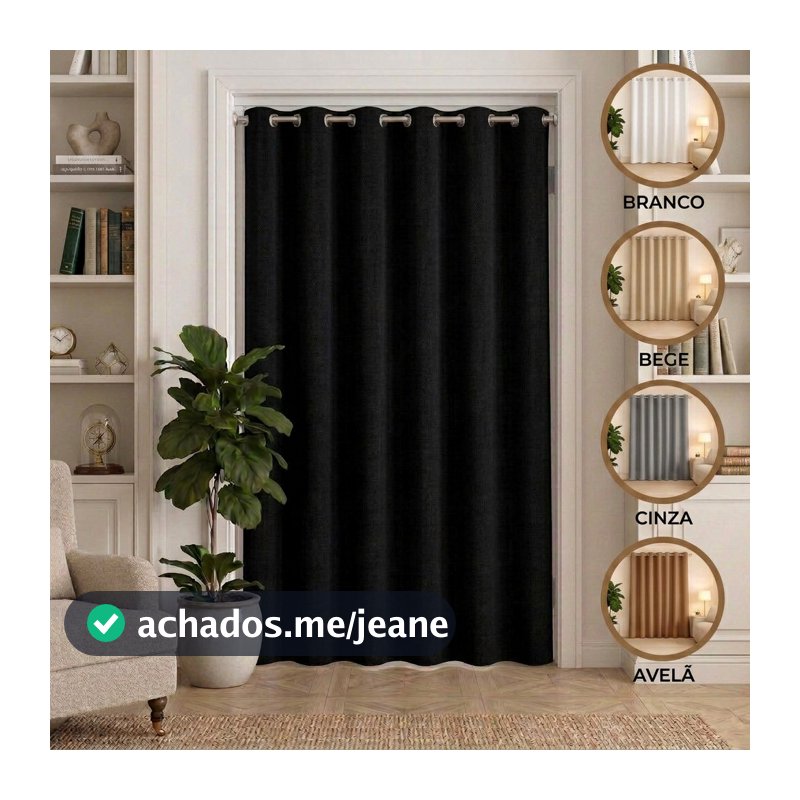 Cortina de Porta Supreme 1,30 x 2,20m  BLACKOUT / BLECAUT– Sala, Quarto, Cozinha ou Provador