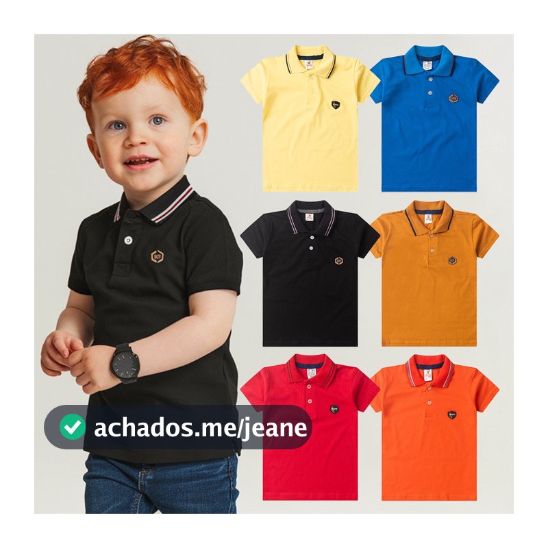 Kit Sortido 4 Camisetas Polo Menino Infantil Manga Curta Verão