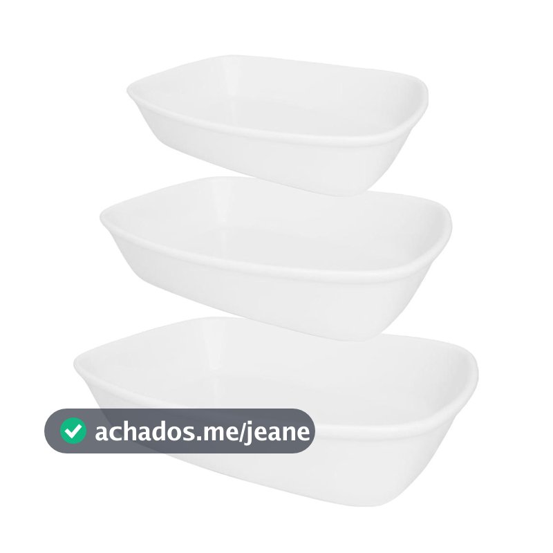 Jogo De 3 Refratárias Bake Branca Oxford