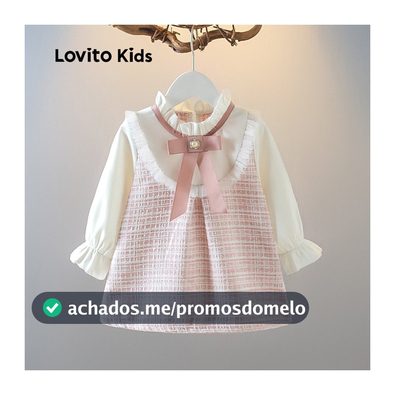 Lovito Kids Casual Vestido com Laço para Menina primavera/verão LNL123140