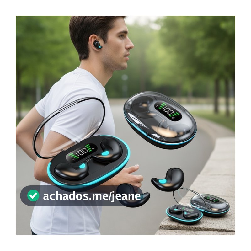 X55 Mini Fones de Ouvido Sem Fio Estéreo Escondidos HIFI Música Fones de Ouvido Sono Redução de Ruído Premium Fones