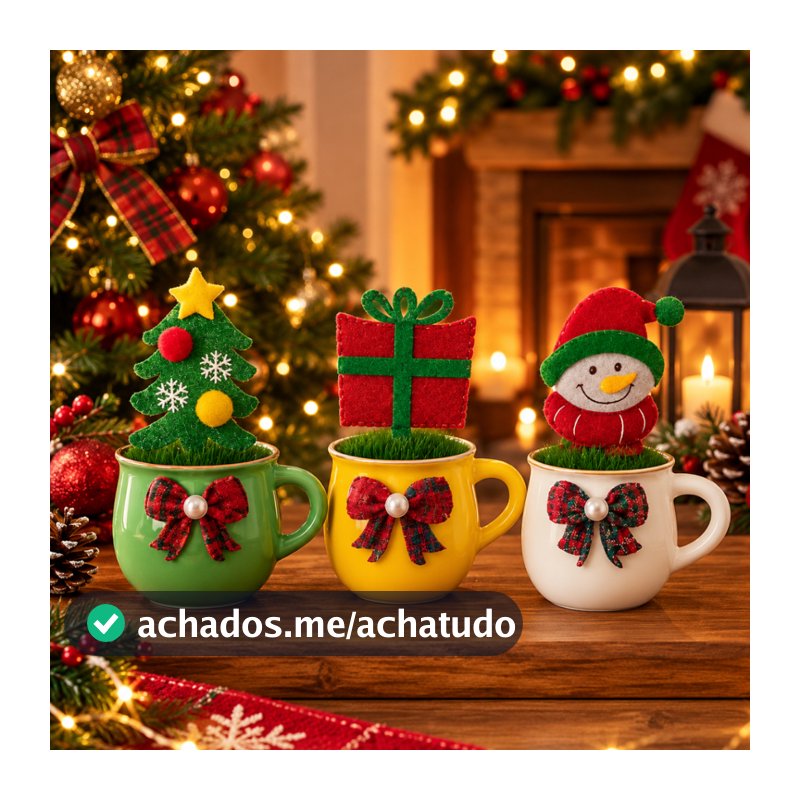 Enfeite Caneca De Decoração Para Natal Cerâmica