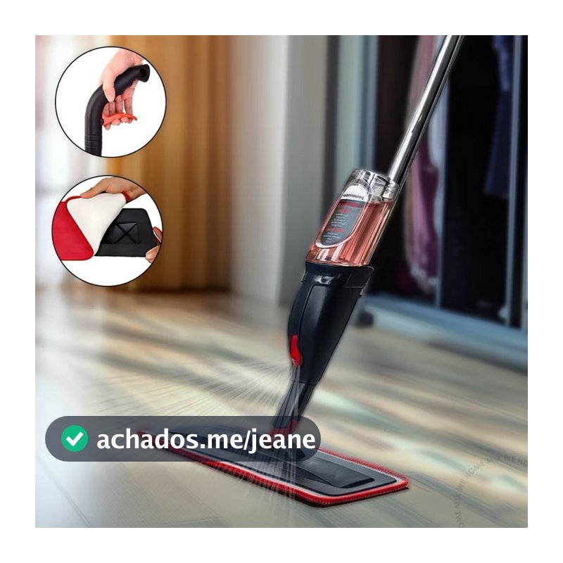 Mop Spray Rodo Esfregão Reservatorio Microfibra  Gatilho Aplicador Com Refil Multiuso Chão Vidros