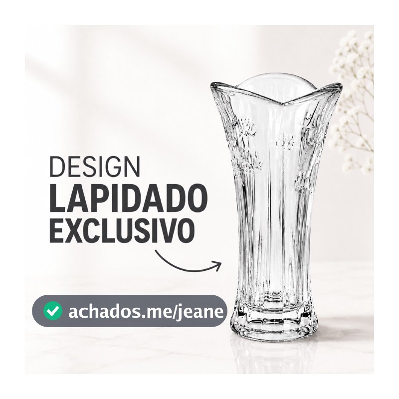 Vaso Para Flores Decorativo Para Mesa Em Vidro Transparente