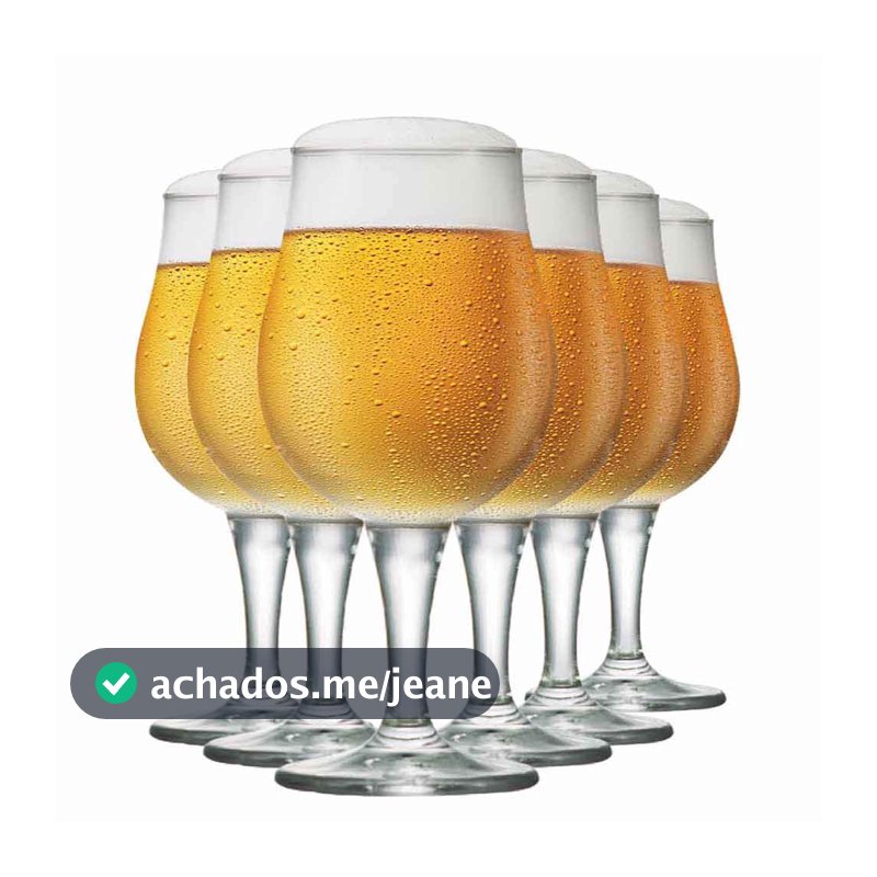 Jogo 6 Taças de Cristal Mason M para Cerveja 390ml, Taças Cristal Cerveja - Ruvolo