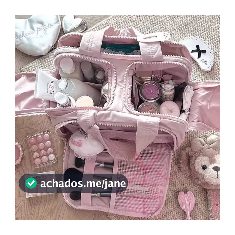 Bolsa de Maquiagem e Toalete Portátil de Grande Capacidade,para viagem, armazenamento