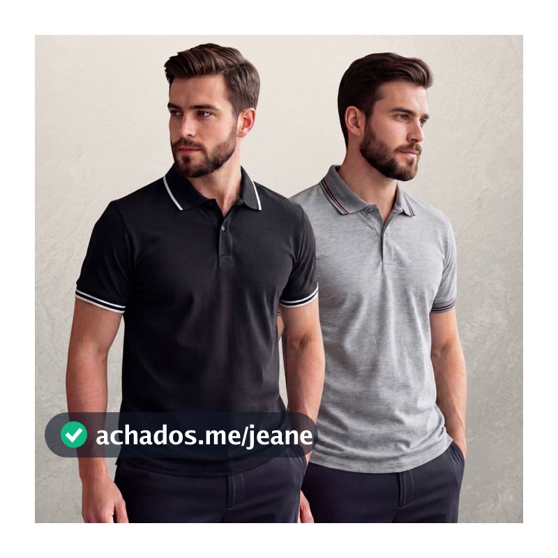 Kit 2 Camisa Gola Polo Masculina Tecido 100% Algodão Premium