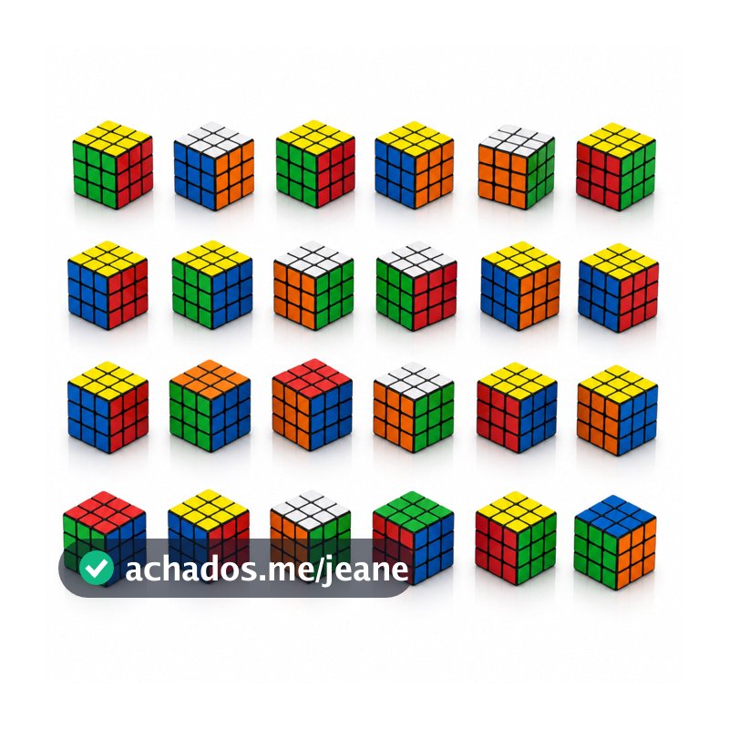 Cubo Mágico Kit 24 Unidades tamanho5x5 cm Cores 3x3