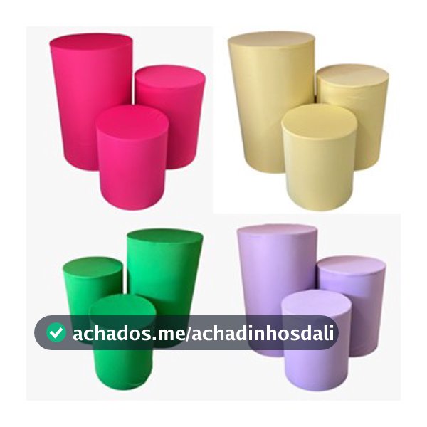 Kit Capa Mesas de Cilindro Para Decoração Diversas Cores Enfeite de Festa P M G