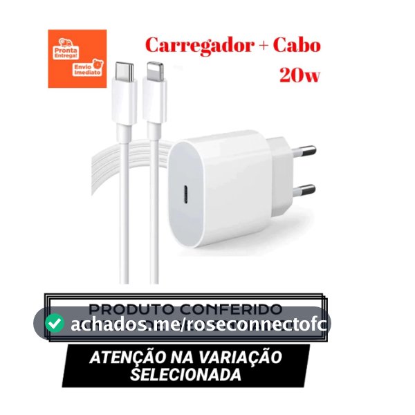 Carregador Fonte Turbo Lightning Ou Tip-c com Cabo Ou Solto Carregamento Rápido 1m PD 20w - Promoção