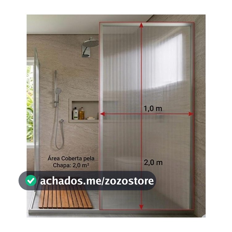 Kit Box Banheiro Policarbonato 1m x 2m