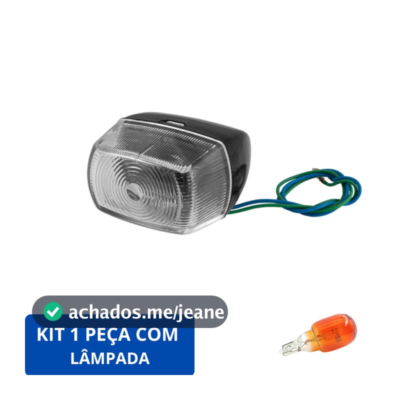 Pisca Seta POP 100/BROS 125/150 /XR200 125/TORNADO 250 Cristal Com Lâmpada - Disponível nas opções com 1, 2 ou 4 unidade