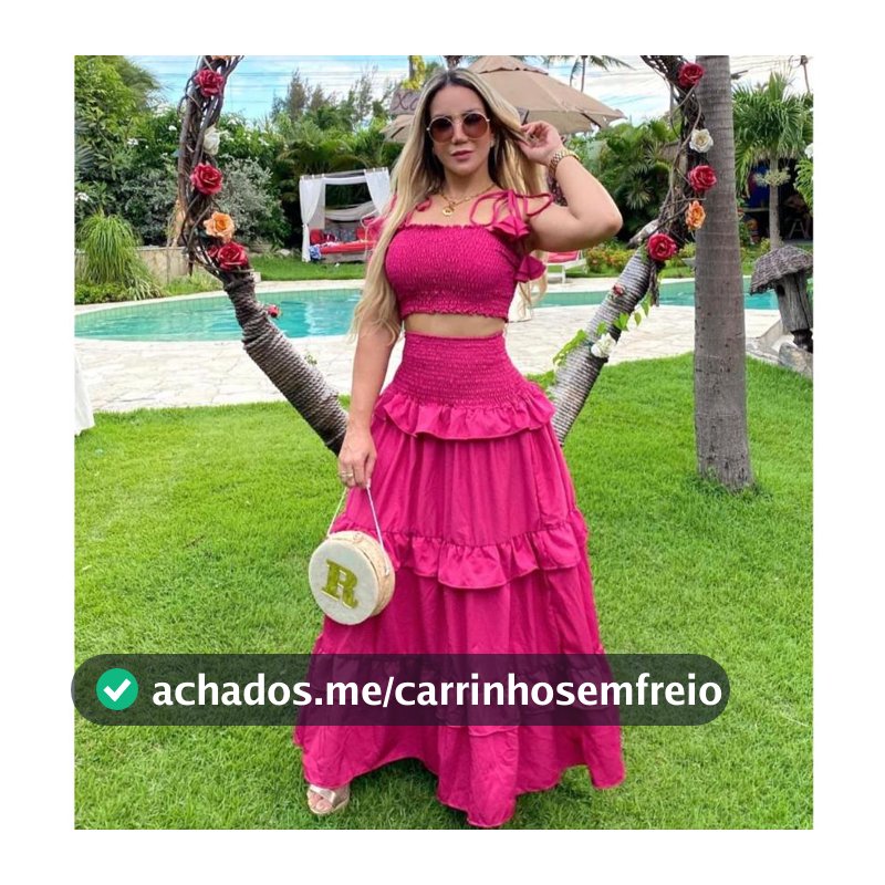 Conjunto Saia Longa e Cropped Plus Size e Slim