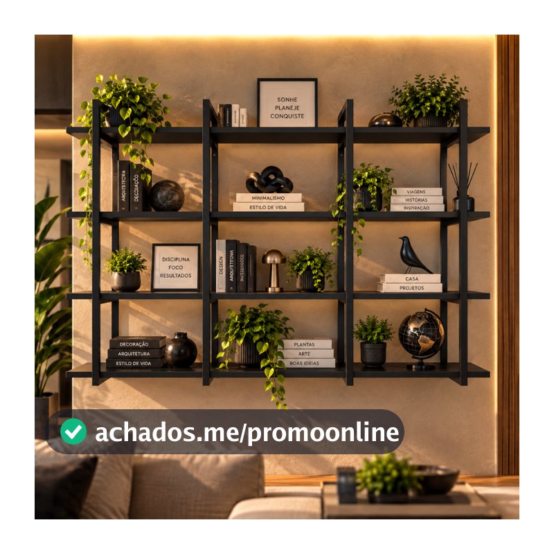 Prateleira Elegante Util Funcional Organizadora Para Casa Escritorio Estilo Industrial