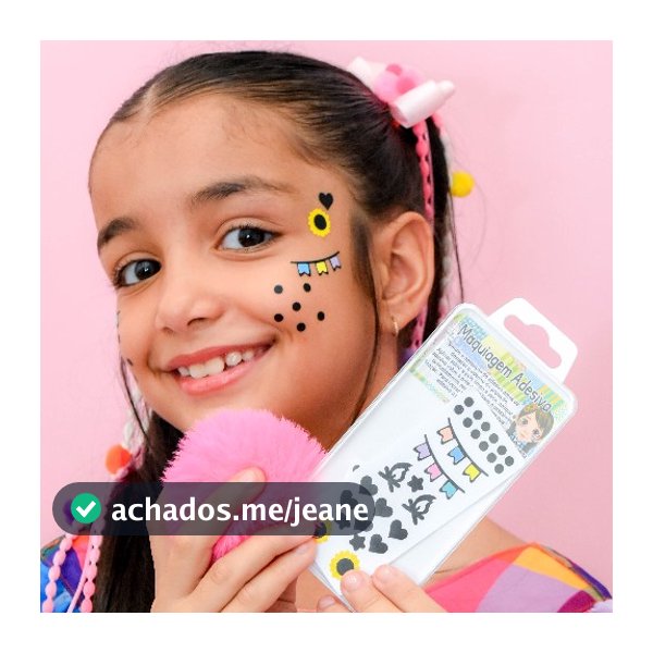 Maquiagem junina adesiva, autocolante  kit 1 maquiagem completa contendo, 2 bandeirolas. 2 fogueiras,2 girasois...