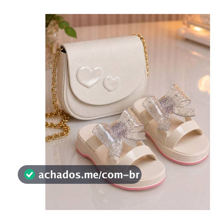 KIT BOLSA+SANDALIA LAÇO LINDA juvenil menina Papete Lançamento Barato Promoção 2027