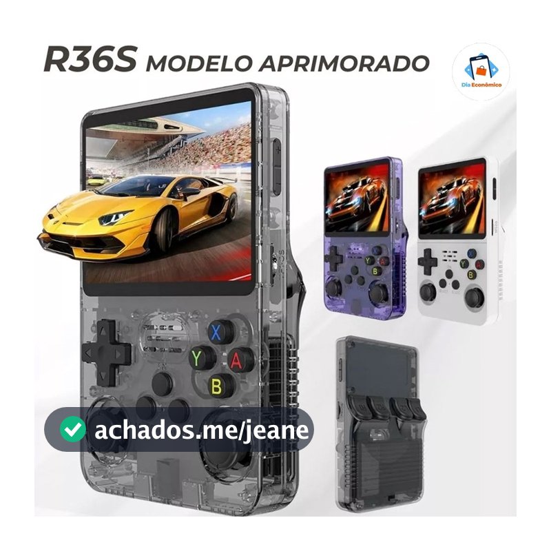 Console R36S portátil tela IPS 3.5 polegadas com 64g Linux + de 15000 jogos vídeo game a pronta entrega