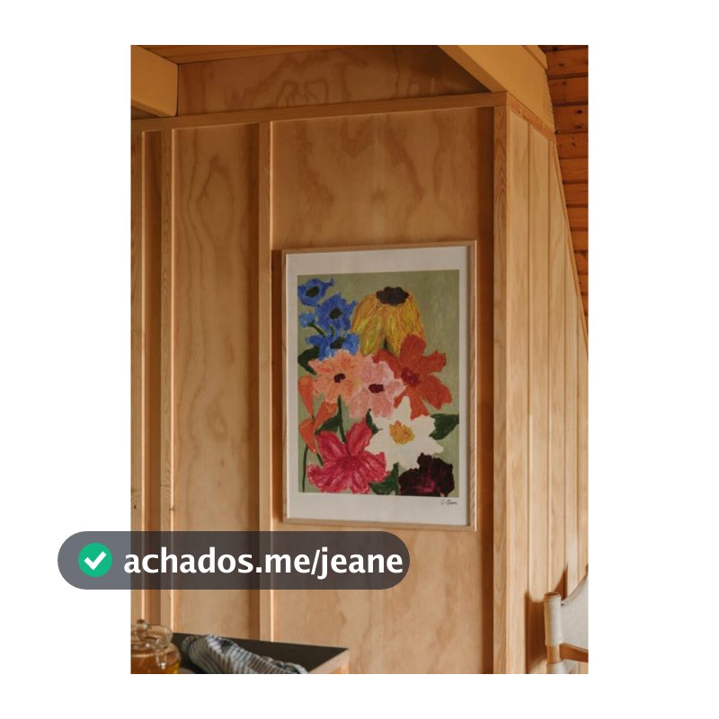 Quadro Decorativo Arranjo de Flores Coloridas Fundo Verde Quarto Escritório Corredor com Moldura e Vidro