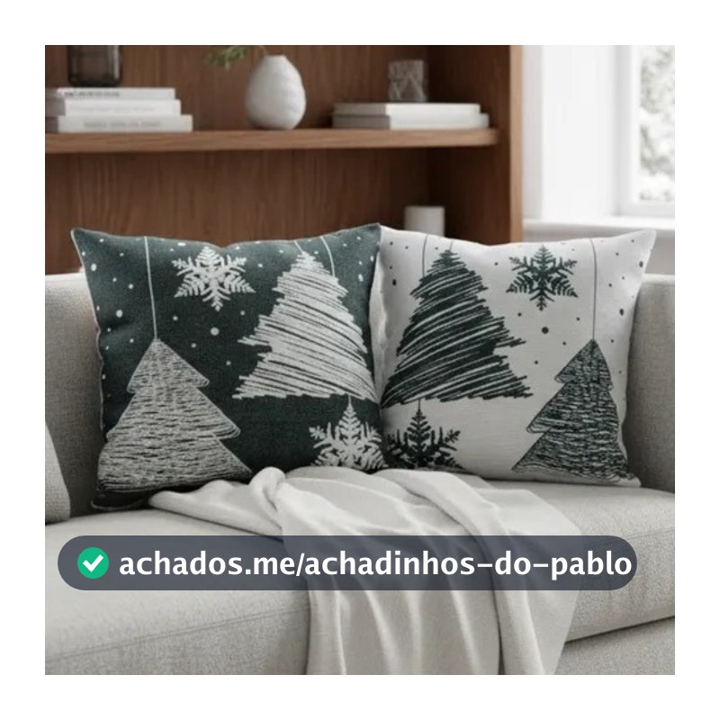Almofada Natal com enchimento ou Capa de Almofada  Natalina em Tecido Jacquard  Decoracão Natal
