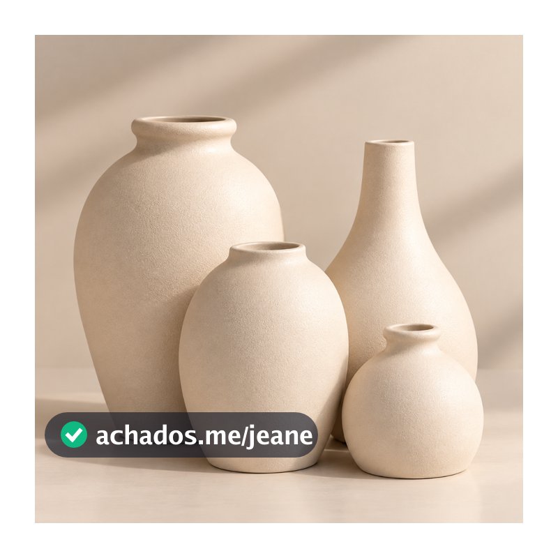 Conjunto de Vasos Decorativos Cerâmica Enfeite Sala Decorativo