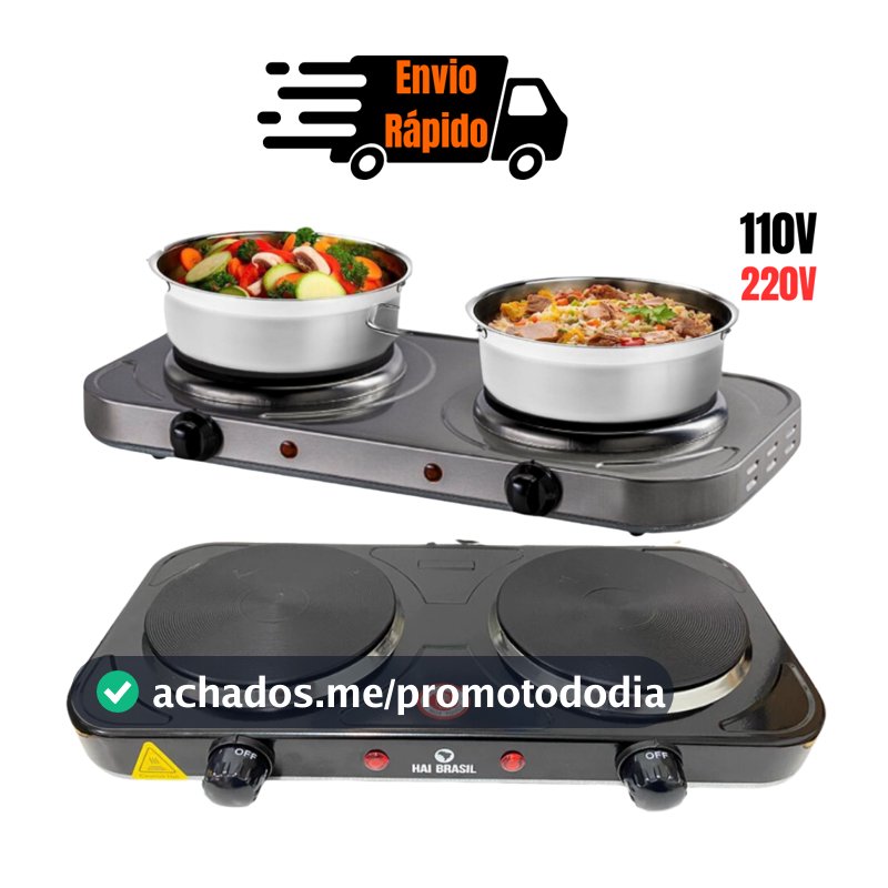 Fogão Elétrico Cooktop 2 bocas Indução Portátil 127v 220v Fogareiro Camping Linha Premium