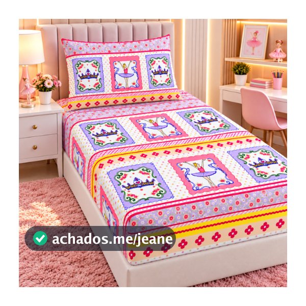 Jogo De Lençol/forro de cama  Solteiro 2 Peças Lençol om Elástico Fronha Tecido Confortável Estampado Infantil