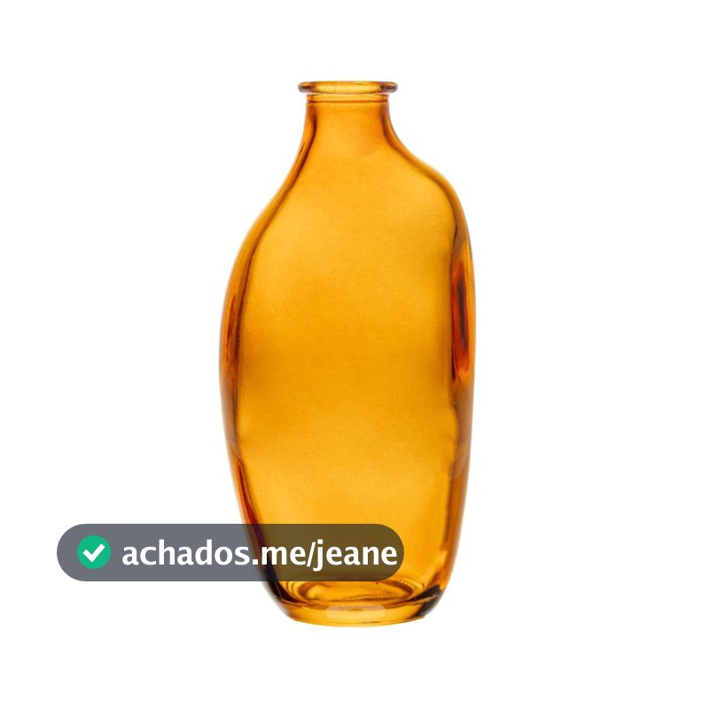 Vaso Organics 7cm x 15cm x 5,5cm Âmbar Vidro Wolff para Decoração Sala Mesa Estante e Aparador Qualidade Praticidade Uso