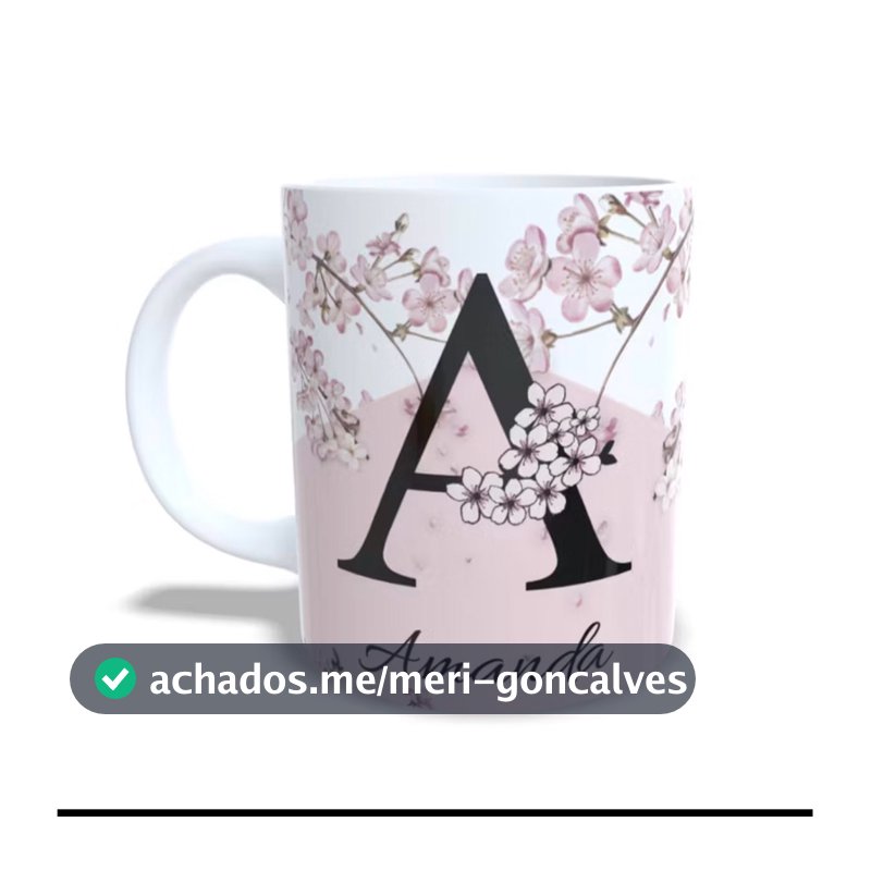 Caneca Personalizada Presente floral com nome.
