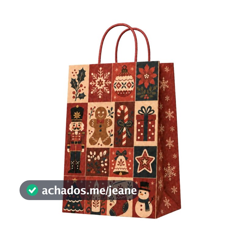 Sacolas Natal Enfeites Festividades (03) 50 Uni - 22x12x34 M