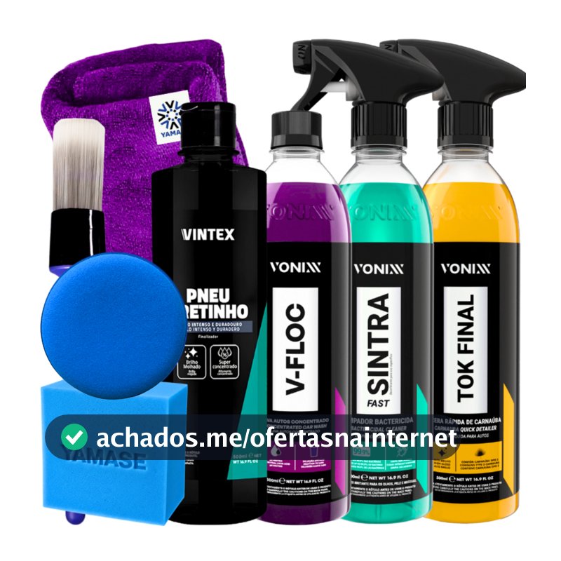 Kit Shampoo V-Floc Cera Tok Final Limpador Sintra Fast Vonixx Pretinho Vintex