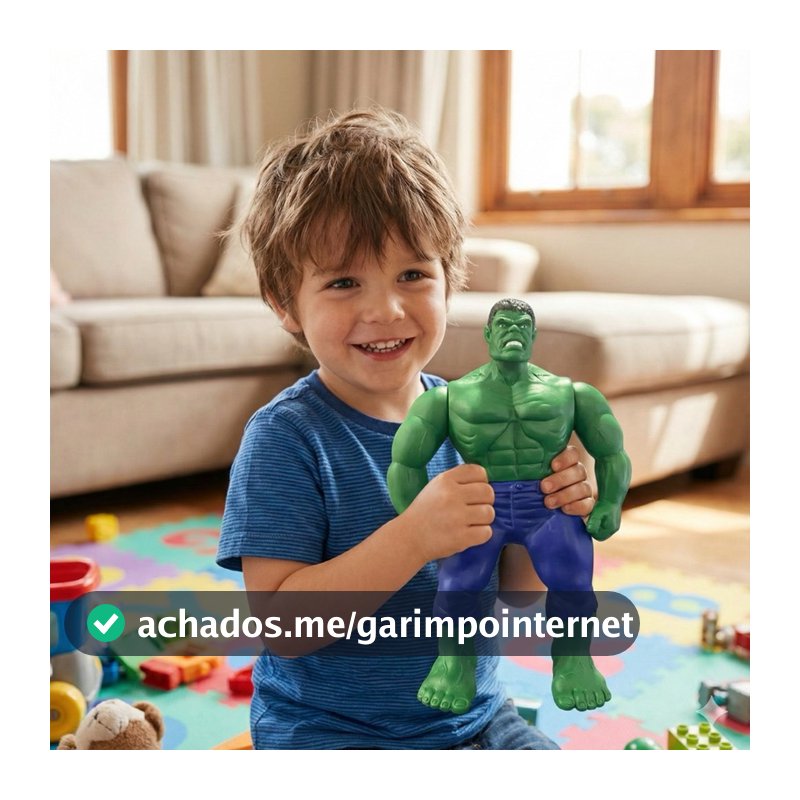 Boneco Hulk Verde 26cm Articulado • Presente para Crianças • Brinquedo de Vinil Resistente