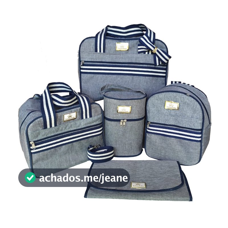 kit bolsa bebê luxo maternidade com porta mamadeira e trocador várias cores
