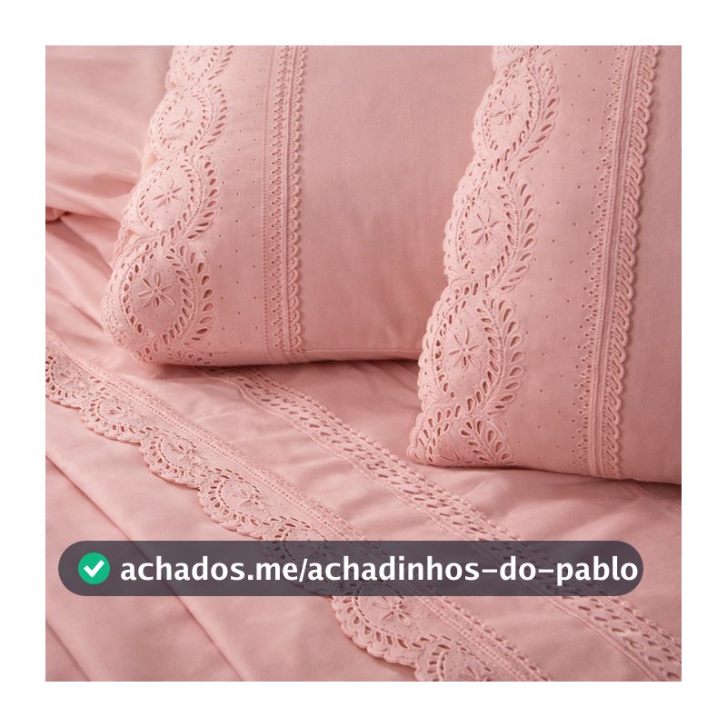 Lençol Casal Queen Solteiro King 4 Pçs Micropercal 400 Fios Bordado Lese Toque Acetinado Não Amassa