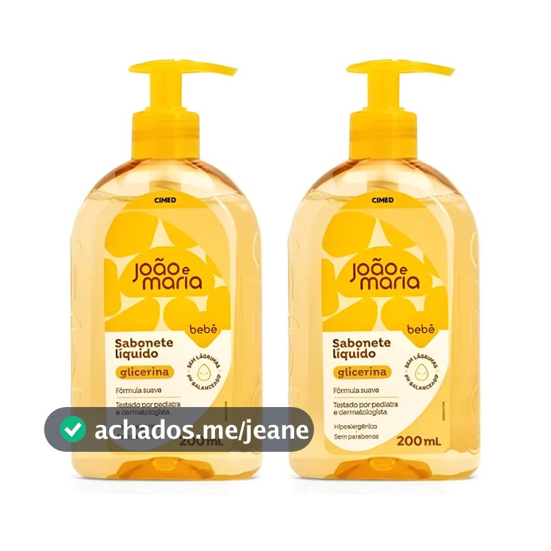 KIT 2UN SABONETE LIQUIDO 200ML JOÃO E MARIA - CIMED